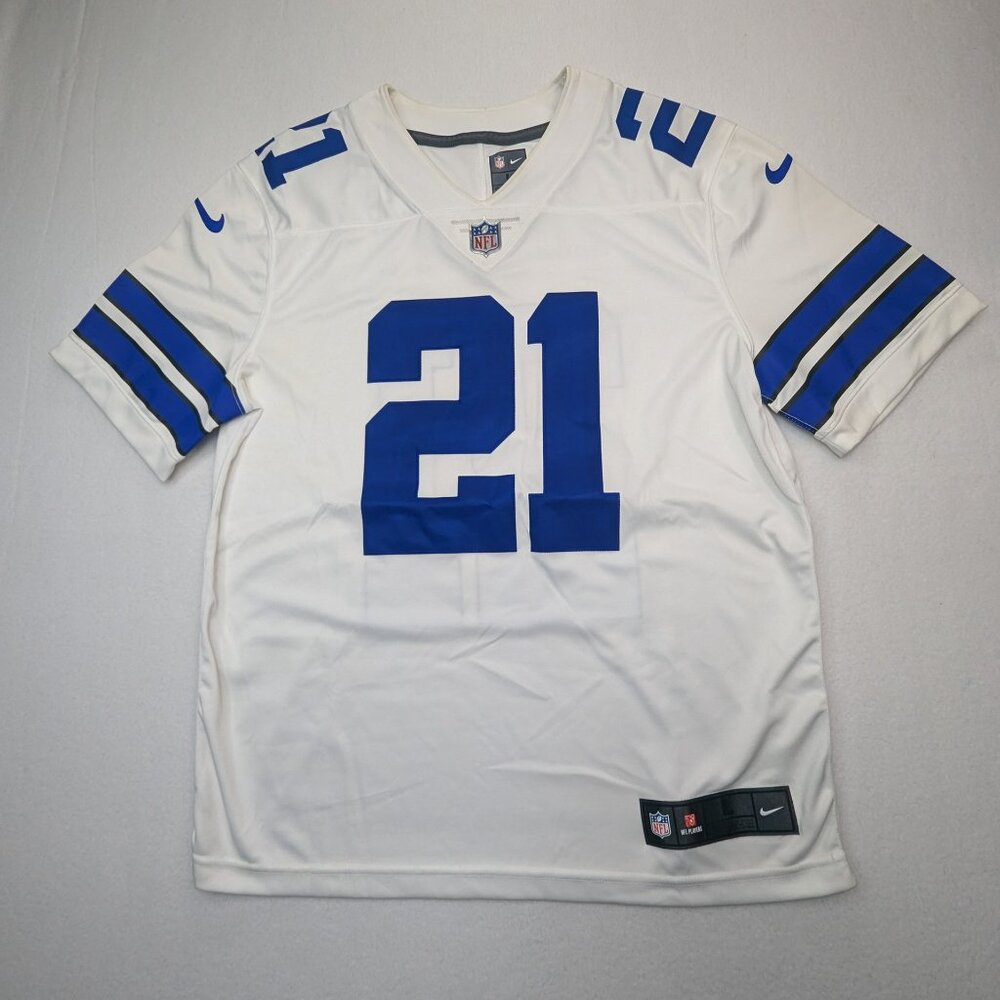 Nike Dallas Cowboys Elliott Stitched Jersey #21 Size Large White Blue